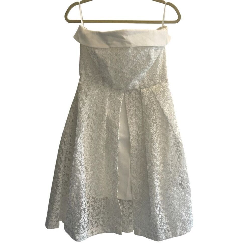 New Eva Mendes White Lace Strapless Dress Women’s Size Medium Bride Bridal